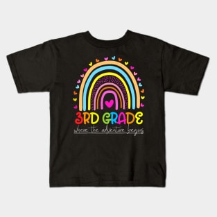 Rainbow 3rd Grade Where The Adventure Begins Kids T-Shirt